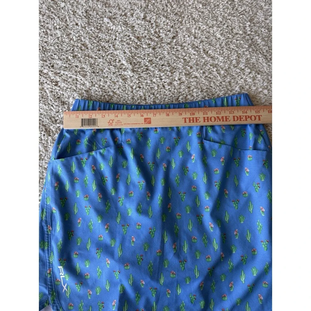 RLX Ralph Lauren Golf Skort Women Small Blue Cactus Print Excellent Activewear